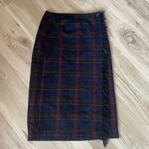 Wool wrap flannel skirt